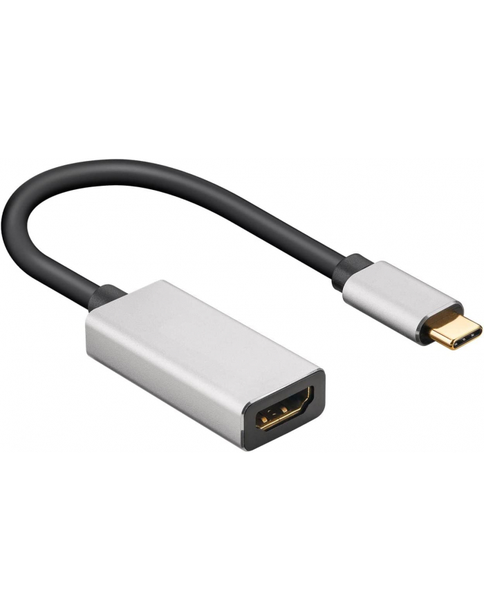 goobay USB adapter, USB-C plug > HDMI socket (Kolor: CZARNY/silver, 15cm) główny