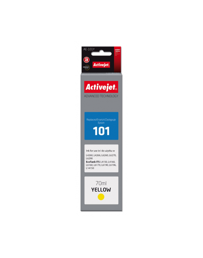 Activejet Tusz AE-101Y Buteleczka z atramentem (zamiennik Epson 101; Supreme; 70 ml; yellow) główny