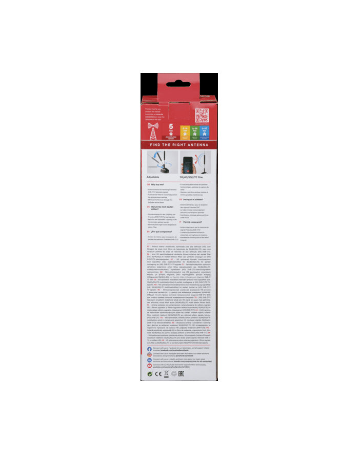 One for all DVB-T2 rod antenna SV9311-5G (Kolor: CZARNY) główny