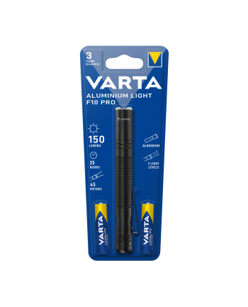 Varta Aluminum Light F10 Pro, Flashlight (Kolor: CZARNY)