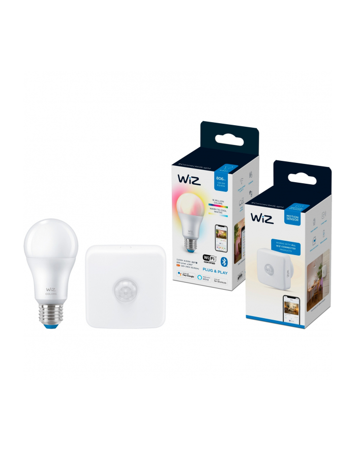 WiZ Bundle Colors LED Bulb A60 E27 + Motion Sensor (replaces 60 Watt) główny