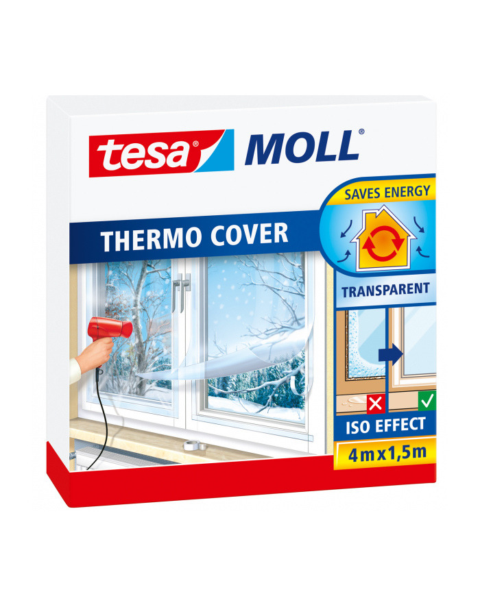 Tesa tesamoll Thermo Cover, window insulating film, insulation (transparent, 4 meters x 1.5 meters) główny