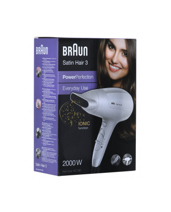 Braun Satin Hair 3 PowerPerfection HD380 - Kolor: BIAŁY