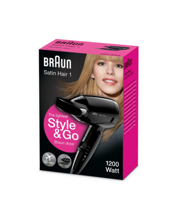 Braun Satin Hair 1 StyleandGo HD130, hair dryer (Kolor: CZARNY)