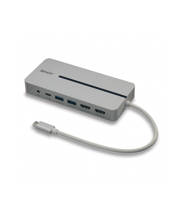 Lindy DST-Mx Duo, docking station (2x 4K HDMI, PD 3.0 100W, USB 3.2 Gen 1, Gigabit Ethernet, Audio)