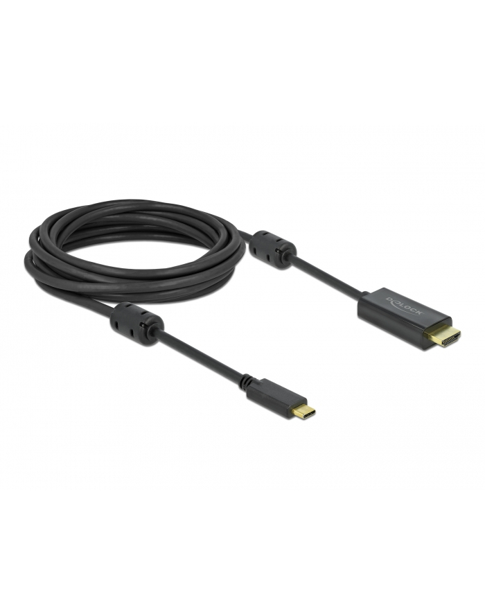 DeLOCK USB adapter cable, USB-C plug > HDMI 4K plug (Kolor: CZARNY, 5 meters, active cable) główny