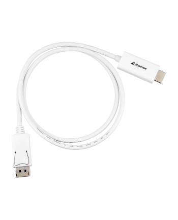 Sharkoon Adapter cable Displayport 1.2 HDMI 4K (Kolor: BIAŁY, 1 meter)