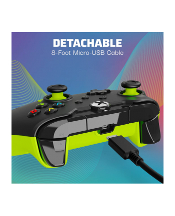 PDP Wired Controller - Electric Black, Gamepad (Kolor: CZARNY/neon green, for Xbox Series X|S, Xbox One, PC)