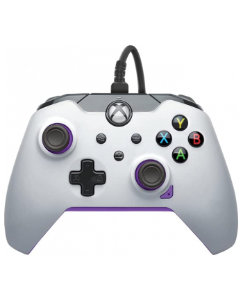 PDP Wired Controller - Kinetic White, Gamepad (Kolor: BIAŁY/neon purple, for Xbox Series X|S, Xbox One, PC)