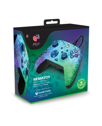 PDP Rematch Advanced Wired Controller - Glitch Green, Gamepad (green/purple, for Xbox Series X|S, Xbox One, PC)
