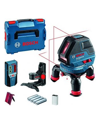 bosch powertools Bosch Line laser GLL 3-50 Professional, with receiver, cross line laser (blue/Kolor: CZARNY, L-BOXX 136, red laser lines)