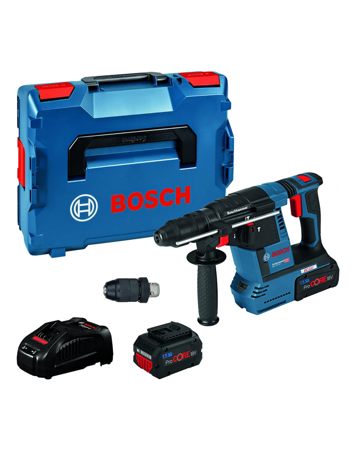 bosch powertools Bosch cordless hammer drill GBH 18V-26 F Professional, 18V (blue/Kolor: CZARNY, 2x battery ProCORE18V 5.5Ah, L-BOXX, dust extraction) główny