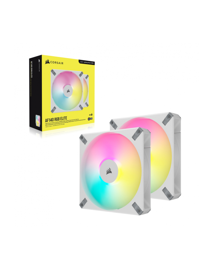 Corsair iCUE AF140 RGB ELITE 140 mm PWM, case fan (Kolor: BIAŁY, 2-pack, incl. controller) główny