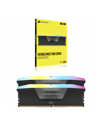 Corsair DDR5 32GB - 6400 - CL - 32 - Dual-Kit - DIMM - CMH32GX5M2B6400C32, Vengeance RGB, XMP, Kolor: CZARNY