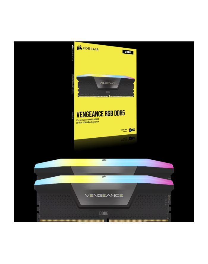 Corsair 32 GB DDR5-6400 Kit, memory (Kolor: CZARNY, CMH32GX5M2B6400C36, Vengeance RGB) główny