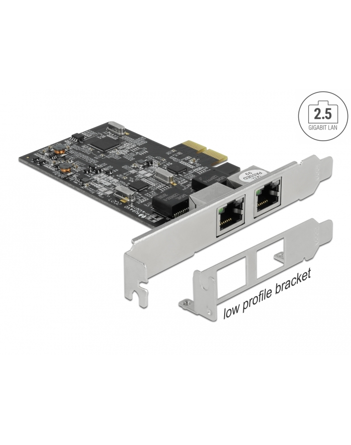 DeLOCK PCI Express x2 Card to 2 x RJ45 2.5 Gigabit LAN RTL8125 LAN Adapter główny