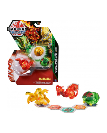 spinmaster Spin Master Bakugan Evolutions Starter Pack of 3 Bakugan Skill Game (Ultra Pyrus Serpillious, Basic Ventus Hydorous, Basic Aurelus Pegatrix)