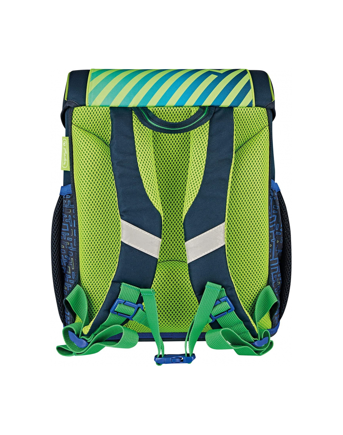 Herlitz Loop Plus Funky Ninja, school bag (green/dark blue, incl. 16-piece pencil case, pencil case, sports bag) główny