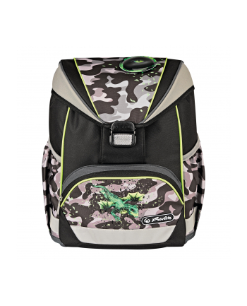Herlitz UltraLight Plus Camo Dragon, school bag (grey/brown, incl. 16-piece pencil case, pencil case, sports bag)