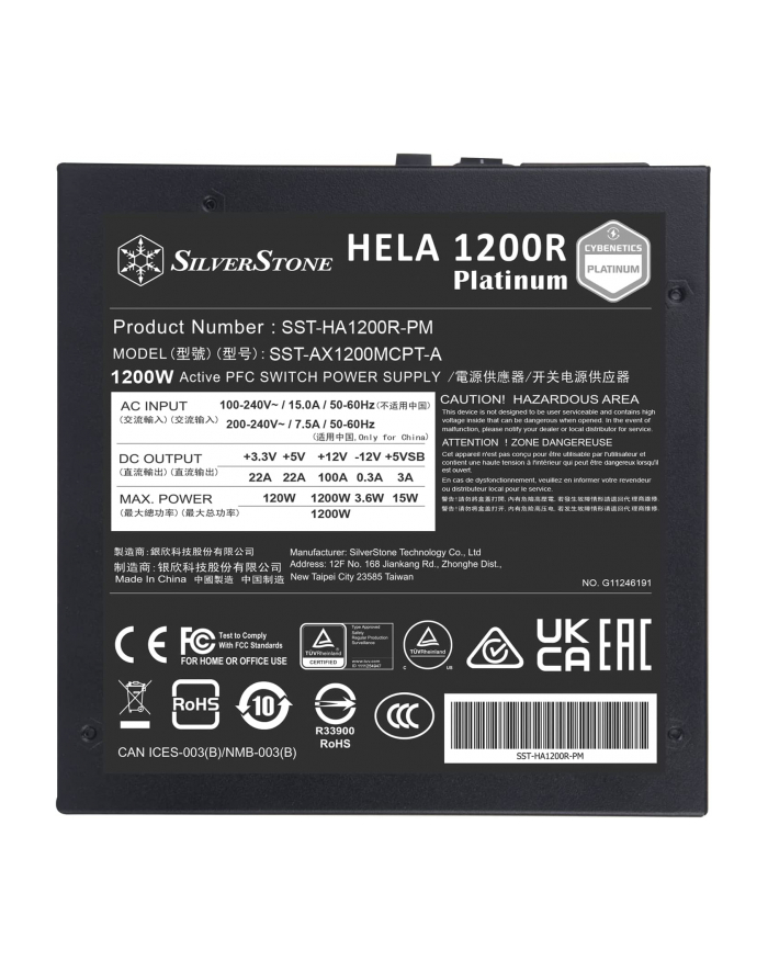 silverstone technology SilverStone SST-HA1200R-PM 1200W, PC power supply (Kolor: CZARNY, 7x PCIe, cable management, 1200 watts) główny