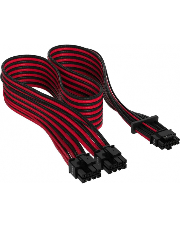 Corsair Premium Sleeved PCIe 5.0 12VHPWR PSU adapter cable (Kolor: CZARNY/red, 50cm) główny