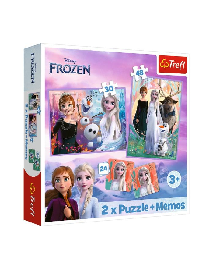 Puzzle 2w1 + memos Księżniczki w swojej krainie. Kraina Lodu. Frozen2 93335 Trefl główny