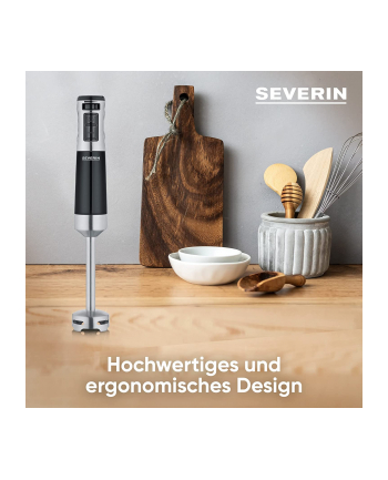 Severin SM 3772, hand blender (Kolor: CZARNY / stainless steel (brushed), with accessory set)