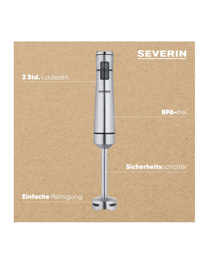 Severin SM 3775, hand blender (stainless steel (brushed)/Kolor: CZARNY, with premium set, cordless) główny