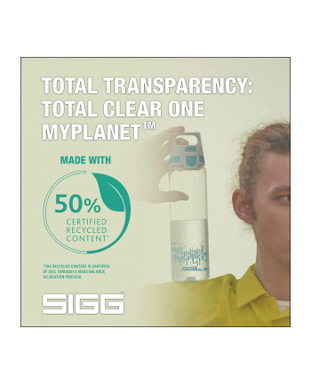 SIGG drinking bottle Total Clear One MyPlanet ''Blue'' 0.75L (transparent/dark blue, one-hand closure ONE)