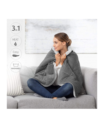 Medisana 3in1 heating blanket HB 674 (grey/light grey, 162 x 62 cm)