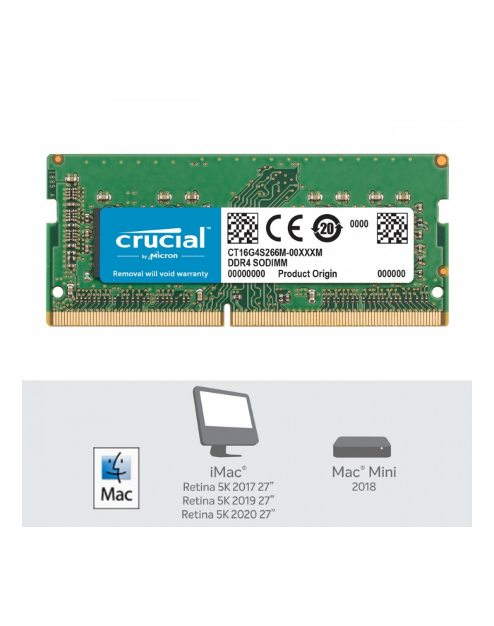 crucial Pamięć DDR4 SODIMM do Apple Mac 16GB(1*16GB)/2666 CL19 (8bit) główny
