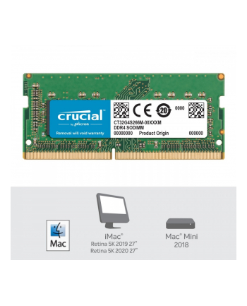 crucial Pamięć DDR4 SODIMM do Apple Mac 32GB(1*32GB)/2666 CL19 (16bit)
