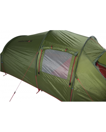 High Peak tunnel tent Falcon 3 LW (green/red, model 2023, with porch for luggage)