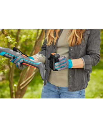 GARDENA Cordless Pruning Shears EasyCut 110/18V P4A Ready-To-Use Set, 18V (dark grey/turquoise, Li-Ion battery 2.0Ah, POWER FOR ALL ALLIANCE)