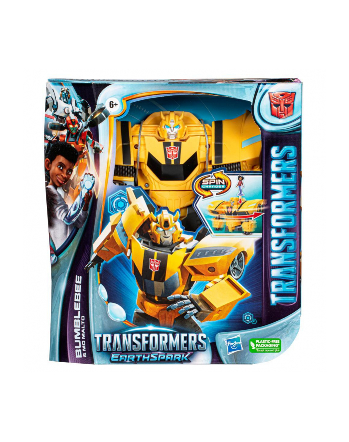 Hasbro Transformers EarthSpark Spin Changer Bumblebee and Mo Malto Toy Figure główny