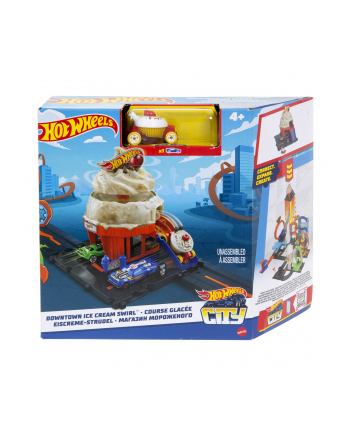 Hot Wheels City Ice Cream Strudel, Racetrack (includes 1 toy car)