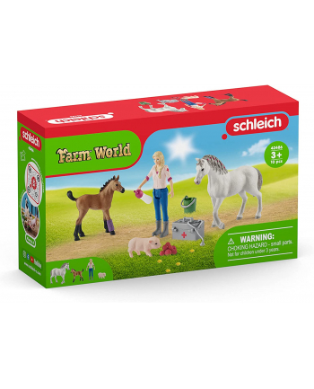 Schleich Farm World visit to the doctor for mare and foal, toy figure
