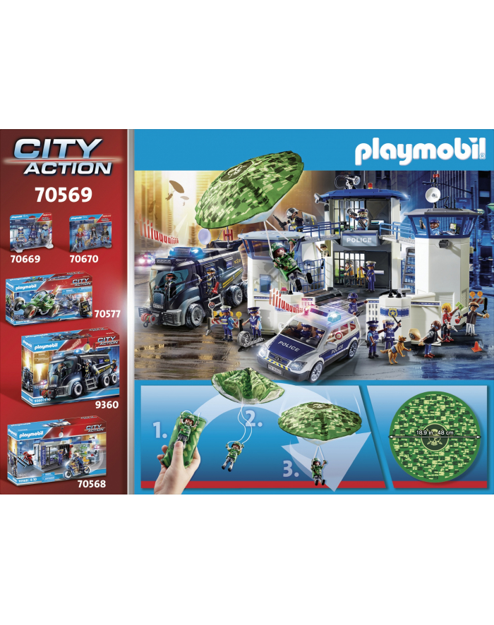Playmobil 70569 City Action Police Helicopter Parachute Pursuit construction toy główny
