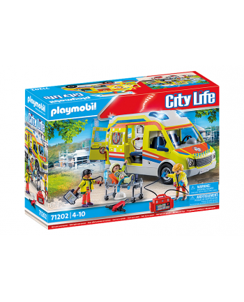 PLAYMOBIL 71202 City Life - ambulance with light and sound, construction toy