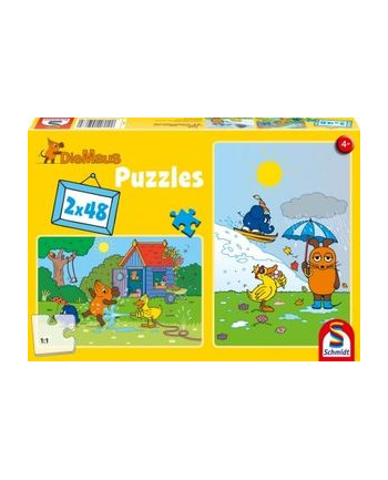 Schmidt Spiele Die Mysz: Have fun with the mouse, puzzle (3x 48 pieces)