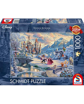 Schmidt Spiele Thomas Kinkade Studios: Disney - Beauty and the Beast, Magical Winter Evening (Limited Christmas Edition, 1000 pieces)
