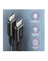 axagon BUCM-CM15AB Kabel USB-C - USB-C 2.0, 1.5m, PD 60W, 3A, ALU, oplot Czarny - nr 35