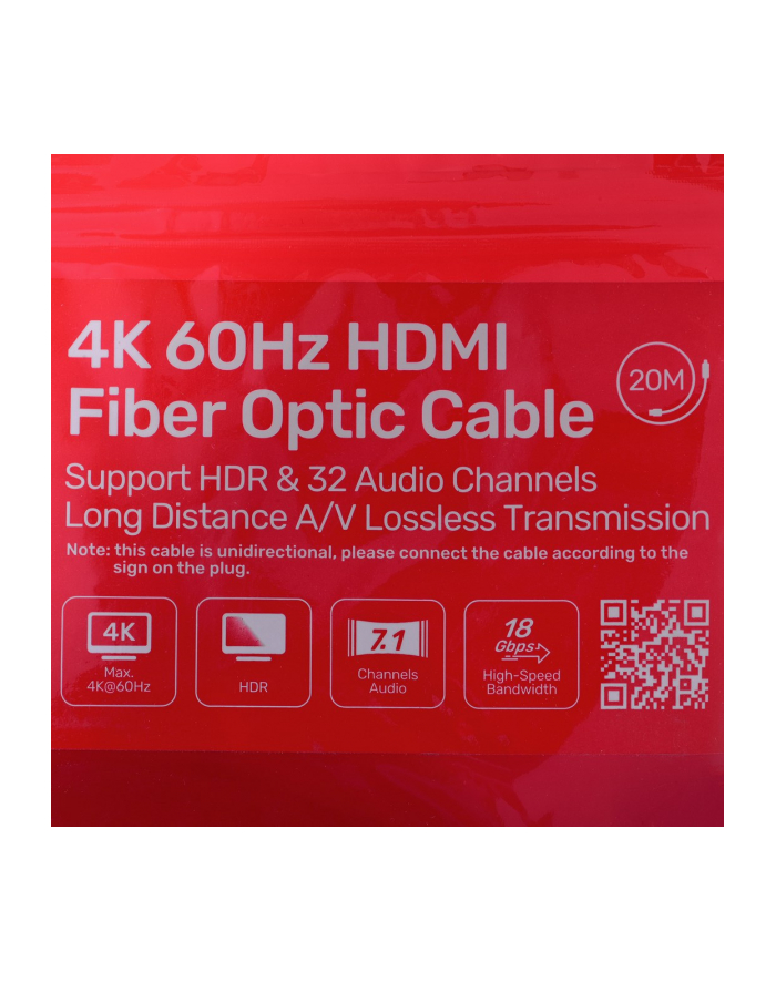 UNITEK C11072BK-20M Kabel Optyczny HDMI 2.0 AOC 4K 60Hz 20m główny