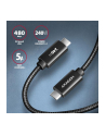 axagon BUCM2-CM10AB Kabel USB-C - USB-C, 1.0m 5A charging, ALU, 240W PD, oplot, USB2.0 - nr 40