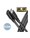 axagon BUCM32-CF05AB Kabel przedłużacz Gen2 USB-C - USB-C 0.5m, 5A, 20Gbps, PD 240W, oplot - nr 35