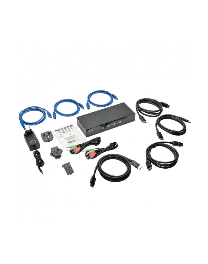 EATON TRIPPLITE 4-Port DisplayPort KVM Switch with Audio Cables and USB 3.0 SuperSpeed Hub główny