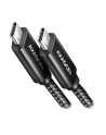 axagon BUCM2-CM15AB Kabel USB-C - USB-C, 1.5m 5A charging, ALU, 240W PD, oplot, USB2.0 - nr 42