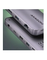 axagon HMC-12GM2 hub USB 12 in1 10Gbps, 3x USB-A, USB-C, HDMI, DP,  RJ-45, M.2, SD/mSD, audio, PD - nr 39