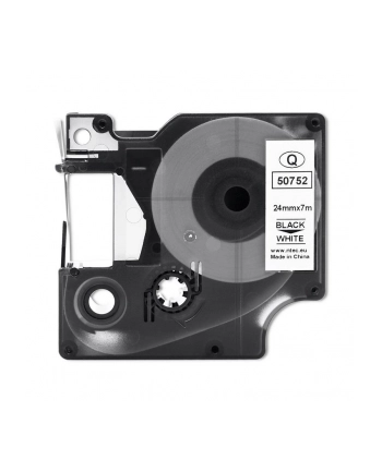 QOLTEC 50752 Taśma do DYMO D1 53713, 53718 / 24mm x 7m / Biała/Czarny nadruk