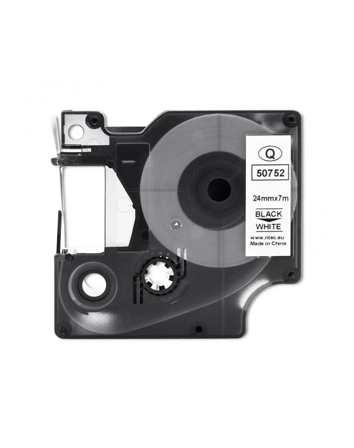 QOLTEC 50752 Taśma do DYMO D1 53713, 53718 / 24mm x 7m / Biała/Czarny nadruk główny
